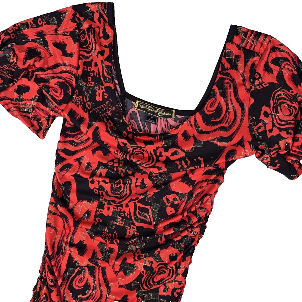 Southpole Dress‎ Women Small Abstract Ruched Short Collection Party Going Out